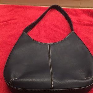 Navy Blue leather handbag